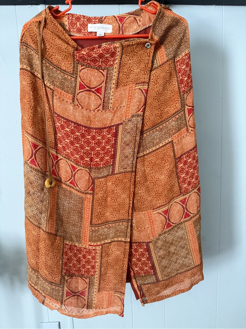 Petite Sophisticate Orange and Red Patchwork Blazer